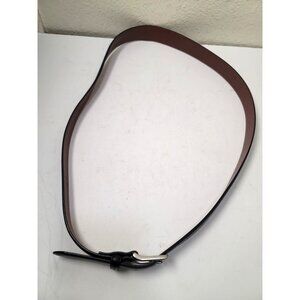 Coach Mens 42" Leather Belt With Silver Buckle - Black & Brown